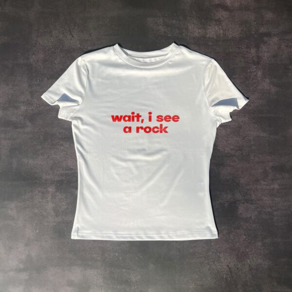 Y2K Fitted Baby Tee with 3D Puff Print – Cute Casual Top