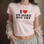 Y2K I Heart To Make Boys Cry Tee – Retro Sassy Crop Top