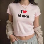Y2K I Love Bi Men Baby Tee – Funny Bisexual Pride Crop Top