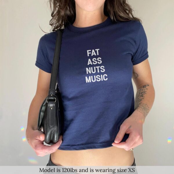 Y2K Pink Baby Tee - FAT ASS NUTS Music Crop Top for Summer