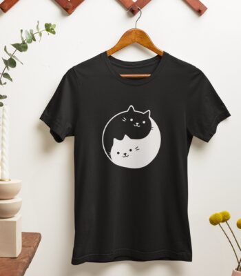 Yin Yang Cat T-Shirt – Cozy Kawaii Gift for Cat Lovers