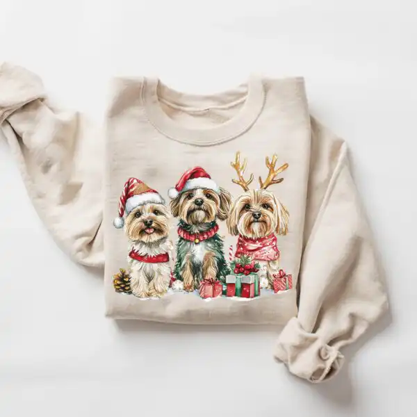 Yorkshire Terrier Christmas Sweatshirt – Cute Dog Lover Holiday Top