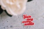 You're Doing Amazing, Sweetie Retro Sticker – Cute Pink & Red Design