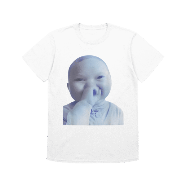 AI Baby Holding Laugh Meme Tee – Fun Graphic Shirt for Meme Lovers