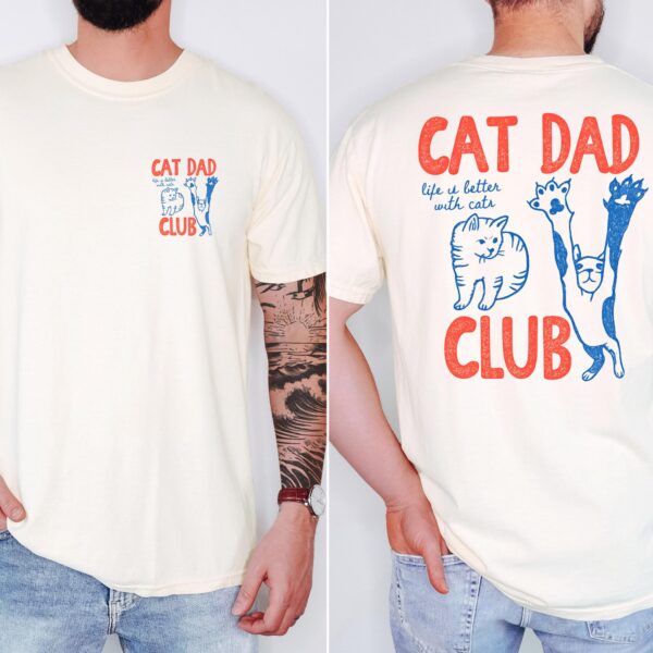 Cat Dad Shirt – Comfort Colors® Club Tee with Fun Back Design