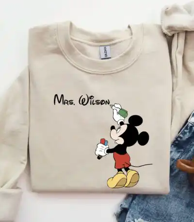 Custom Disney Teacher Sweatshirt – Cute Personalized Gift for Educators