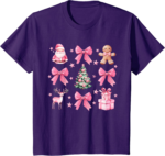 Cute Coquette Bow Pink Christmas Tee – Festive Holiday Shirt