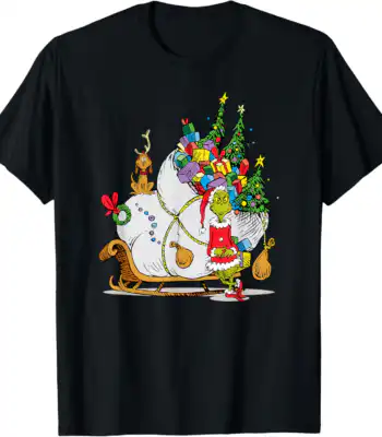 Grinch Sleigh T-Shirt – Fun Holiday Graphic Tee for Everyone