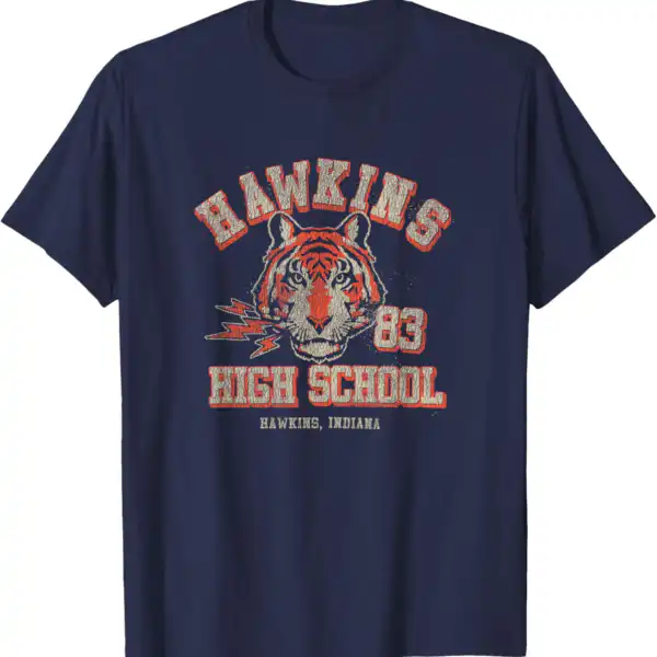 Hawkins High School Distressed Tee – Retro Stranger Things Shirt