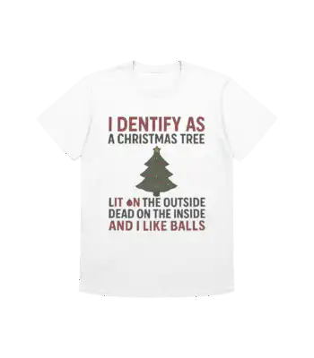 I identify as a Christmas tree shirt – Funny holiday graphic tee