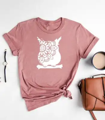 Mandala Owl Shirt – Floral Animal Lover Tee for Her