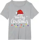 Merry Christmas Santa Hat T-Shirt – Fun Family Holiday Tee