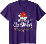 Merry Christmas Santa Hat T-Shirt – Fun Family Holiday Tee