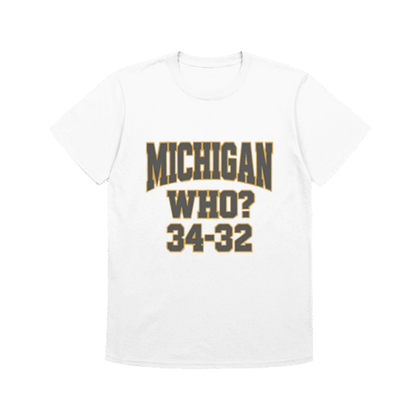 Michigan Who 34–32 Shirt – Fun College Football Graphic Tee
