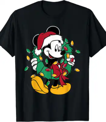 Mickey Mouse Christmas Lights Tee – Fun Holiday Graphic Shirt
