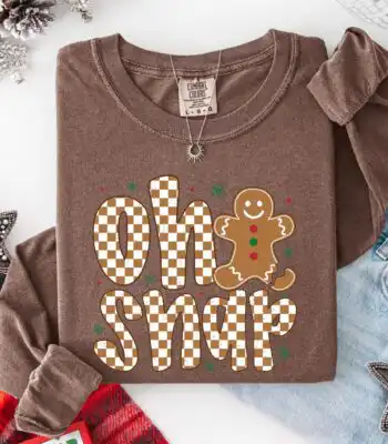 Oh Snap Christmas Baker Long Sleeve Shirt – Funny Holiday Tee