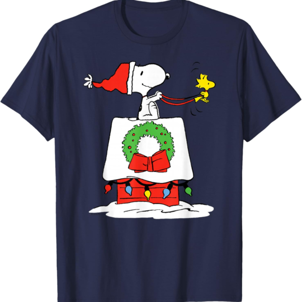 Peanuts Holiday Snoopy Doghouse Sleigh Tee – Fun Festive Shirt