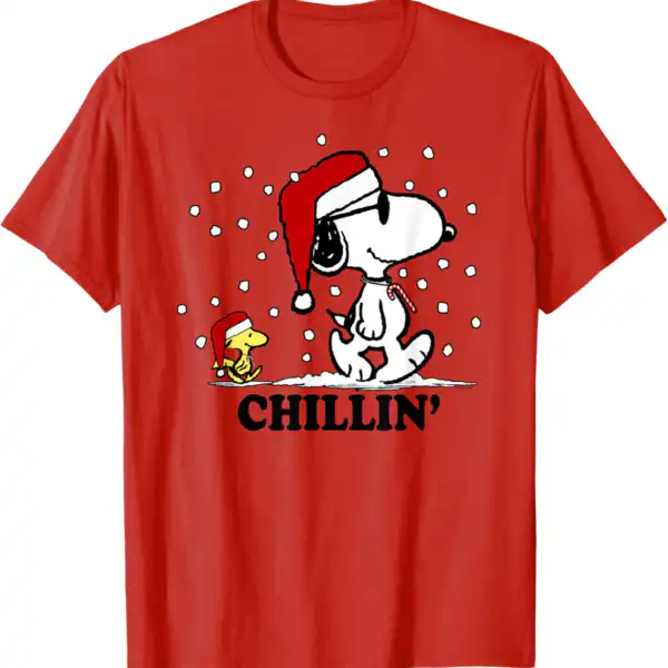 Peanuts Snoopy Holiday Snowfall Tee – Fun Short Sleeve Shirt