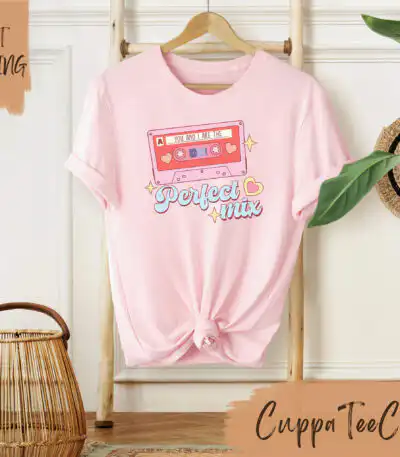 Perfect Mix Shirt – Vintage 90s Cassette Tee for Couples