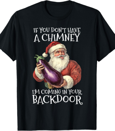 Sexual Innuendo Santa T-Shirt – Funny Holiday Humor Tee