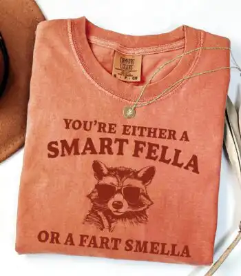 Smart Fella or Fart Smella Shirt – Funny Racoon Meme Tee