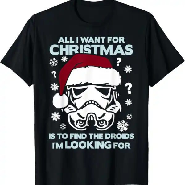 Storm Trooper Droid Christmas T-Shirt – Fun Holiday Graphic Tee