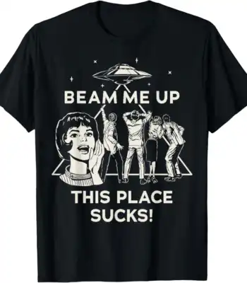 Stranger Things Beam Me Up T-Shirt – Lightweight Classic Fit Tee