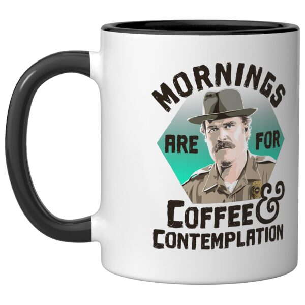 Stranger Things Coffee Contemplation Mug – Black and White Ceramic