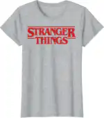 Stranger Things Red Logo Tee – Lightweight Classic Fit Shirt