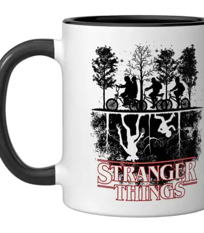 Stranger Things Upside Down Logo Mug – Black & White Drinkware