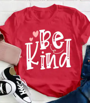 Be Kind Teacher T-Shirt with Red Heart – Comfortable Style Tee