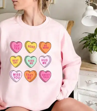 Be Mine Sweatshirt – Cute Conversation Hearts Valentine Shirt