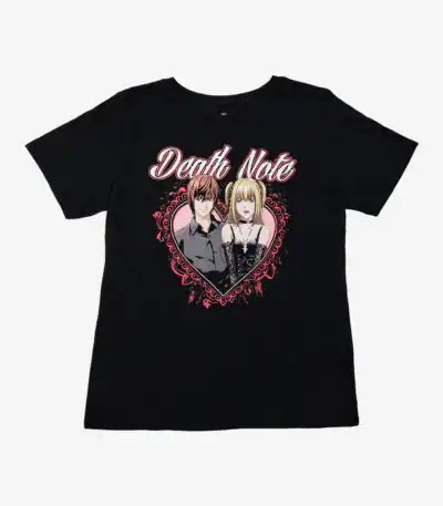 Death Note Misa & Light Heart Filigree Graphic Tee for Girls