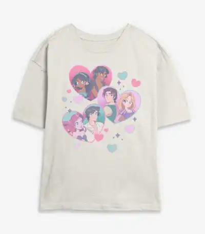 Disney Princesses Manga Love T-Shirt – Cute Skimmer for Girls
