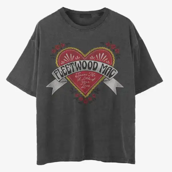 Fleetwood Mac Heart Tee – Soft Vintage Style Graphic Shirt