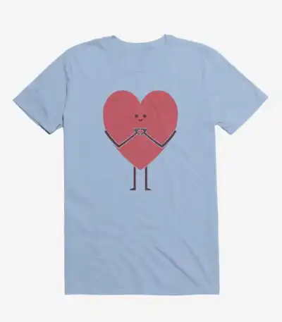 Heart Hands Light Blue T-Shirt – Cute Graphic Love Tee