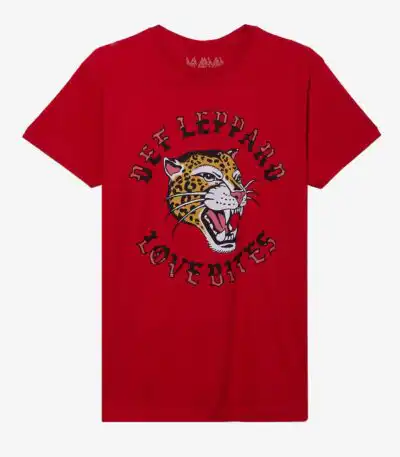 Love Bites Leopard Graphic Tee – Stylish Music Fan Shirt