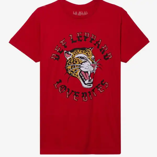 Love Bites Leopard Graphic Tee – Stylish Music Fan Shirt