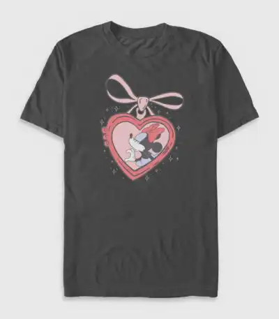Minnie Mouse Heart Locket Tee – Cute Graphic T-Shirt for Fans