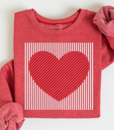 Retro Valentines Heart Sweatshirt – Cute Gift for Moms & Teachers