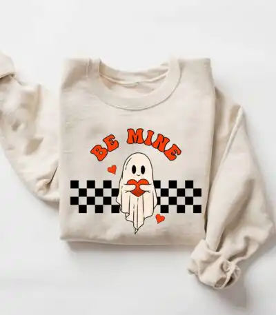 Valentine's Ghost Sweatshirt – Cute Spooky Gift for Her