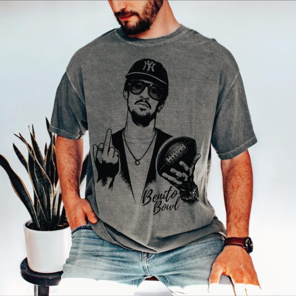 Bad Bunny Football Tee - Comfortable Colors for Super Bowl 2026